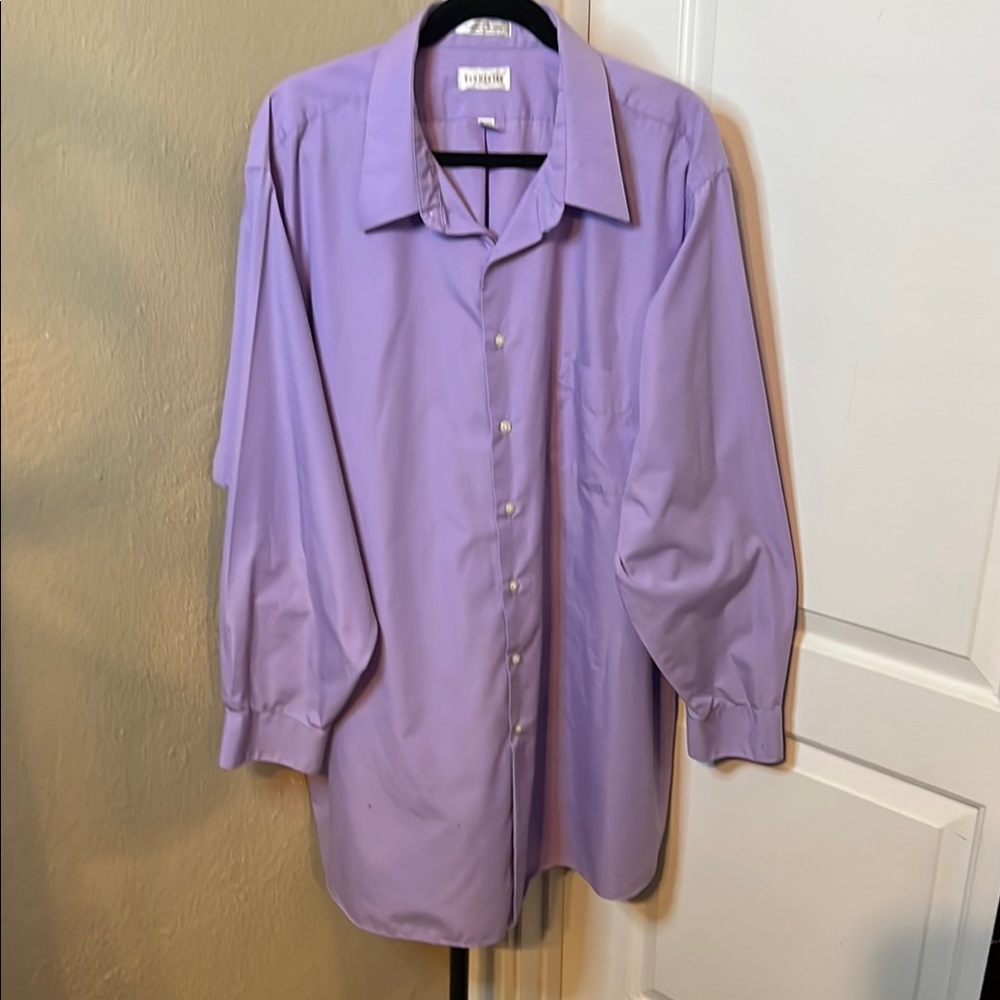Big & Tall Van Heusen Lavender Dress Shirt Classic Design